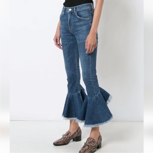 Citizens of Humanity Drew Flounce High Rise Crop Flare Jeans size 27 - Picture 3 of 10